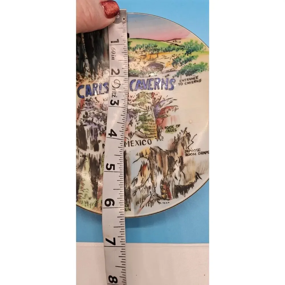 Vintage Souvenir Plate‎ Carlsbad Caverns National Park New Mexico Totem Poles